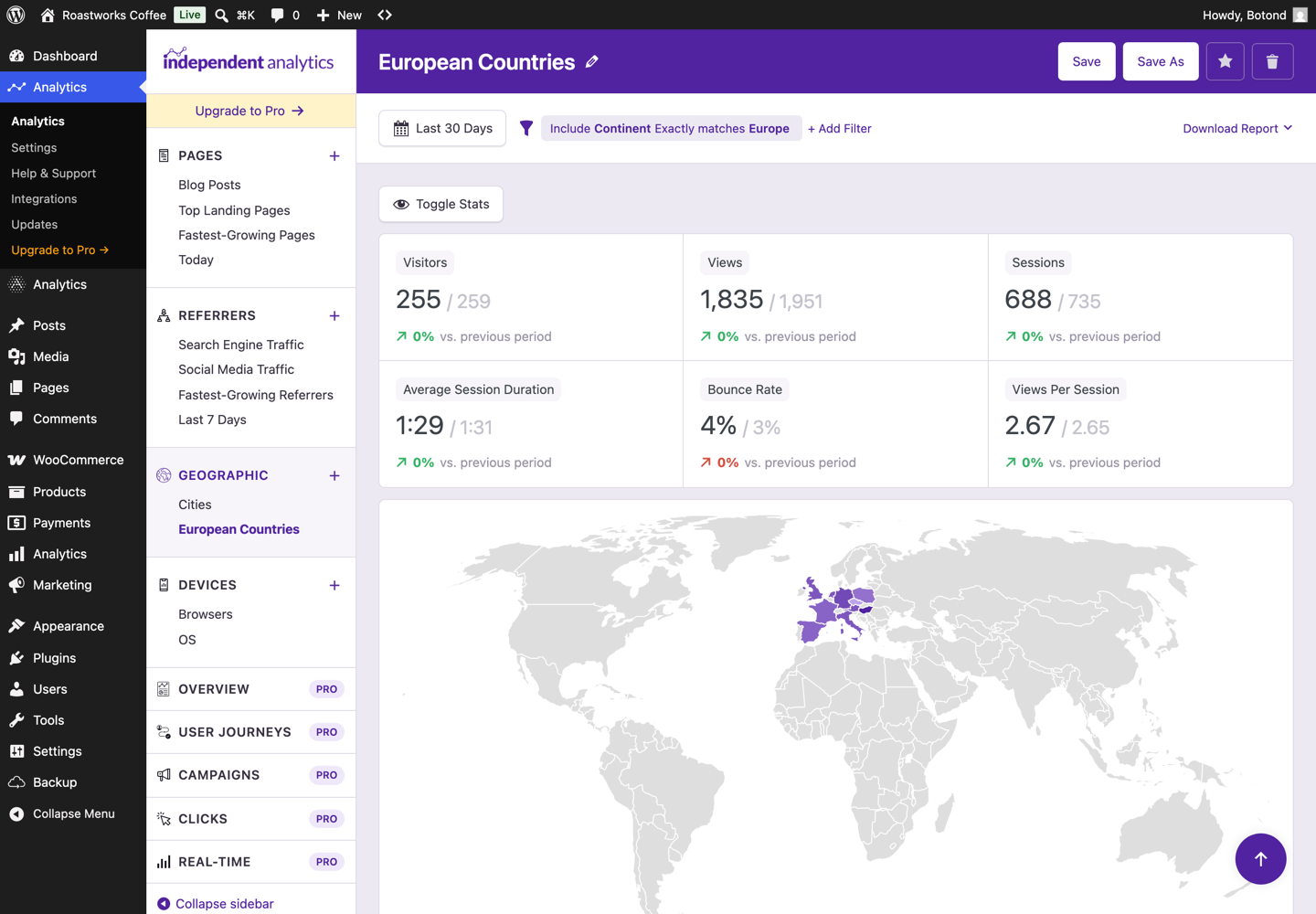 Independent Analytics geographic report