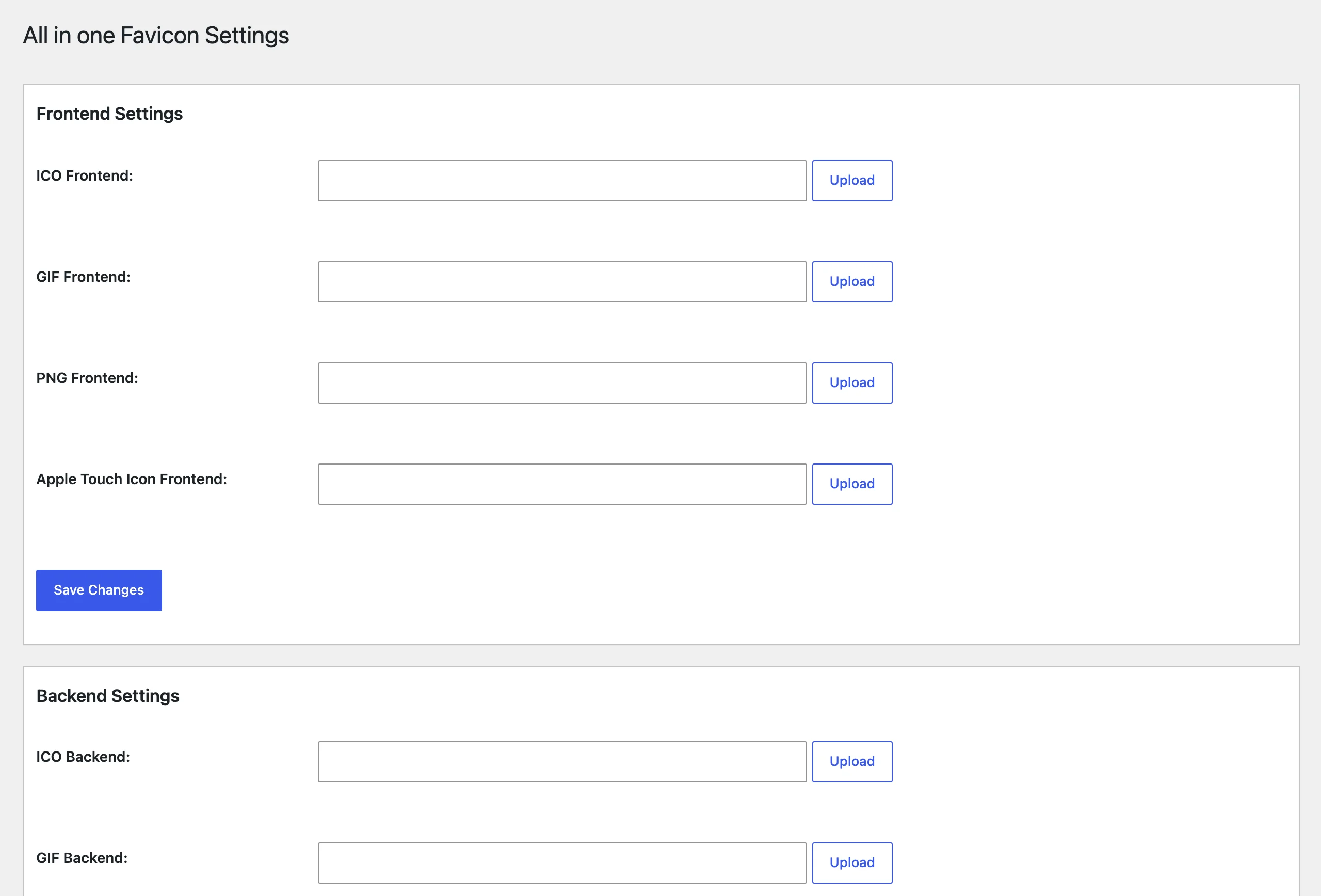 All In One Favicon settings page on WordPress 7.1.2